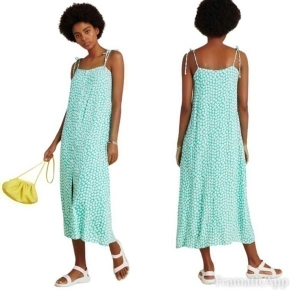 Faithfull The Brand Arietta  Green Floral Midi Dress